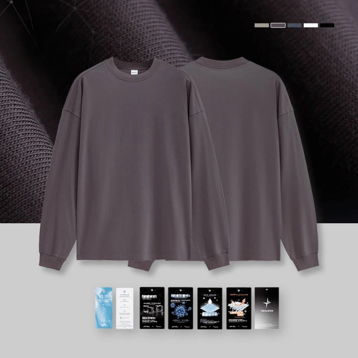 Long-Sleeved Technical Oversized T-shirt For summer