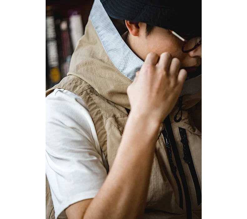 Mens Multi-pocket Hooded