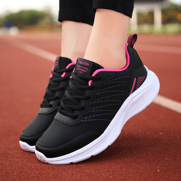 Women's Waterproof Leather Chunky Sneakers