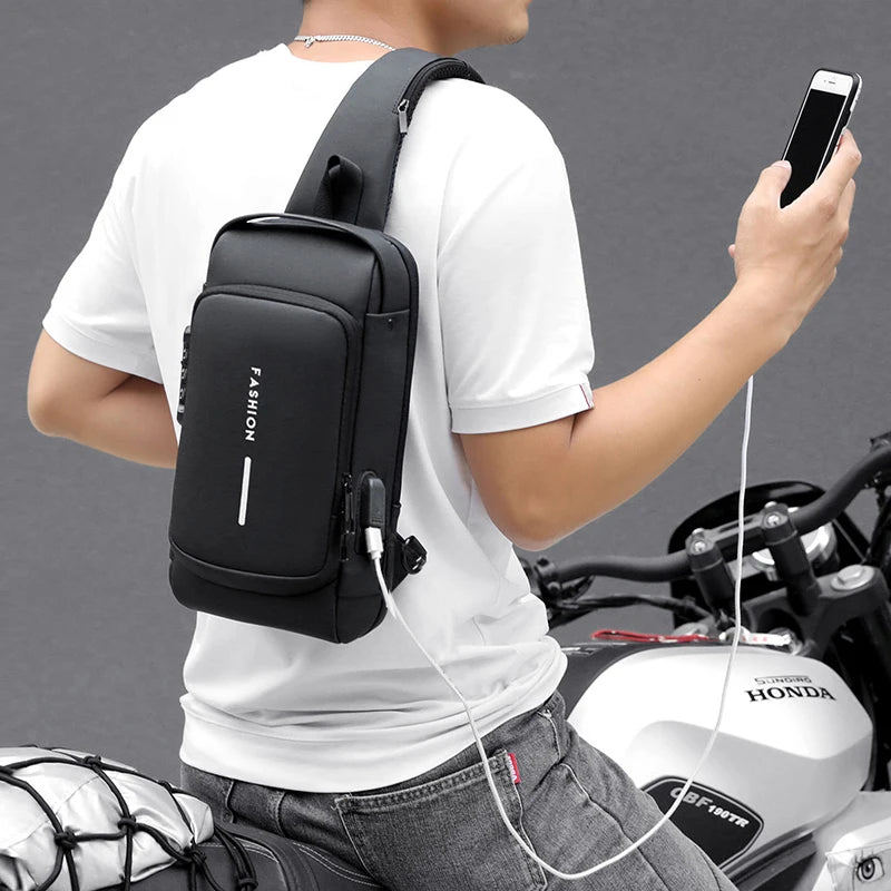 Anti Theft USB Shoulder Bag