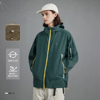 Outdoor Stand-Collar Double Hooded Zipper Jacket