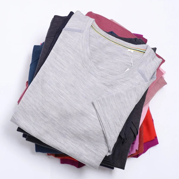 Crewneck Merino Wool T-Shirts for Women