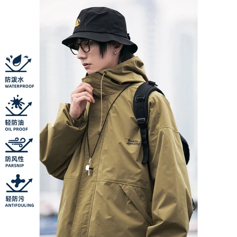 Japanese Style Loose Trendy Waterproof Jacket