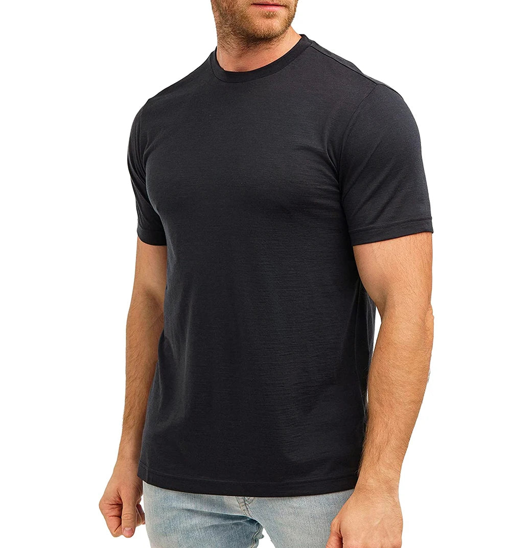 Merino Wool T-Shirt Men Short Sleeve