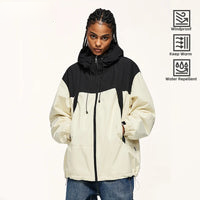 Unisex High Neck Windproof Cotton Padded Hooded Jacket