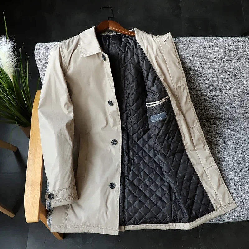 Waterproof Quilted Warm Trench Coat