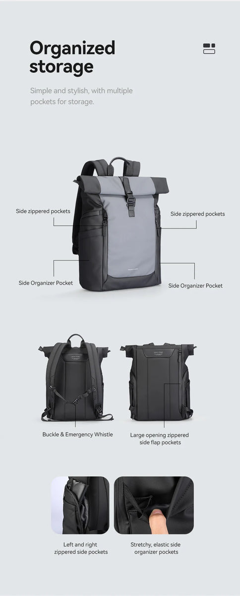 Water Repellent Rolltop Backpack