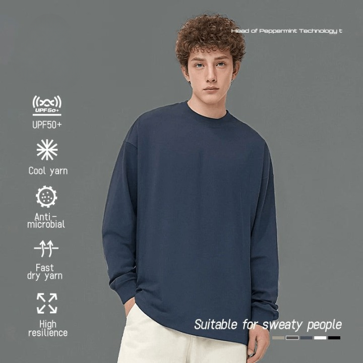 Long-Sleeved Technical Oversized T-shirt For summer