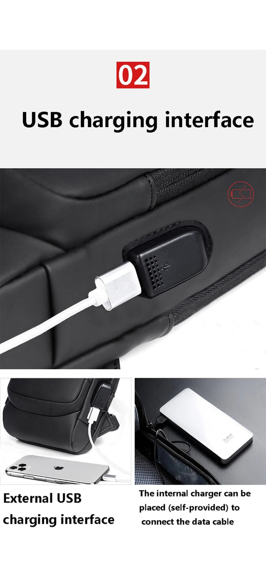 Anti Theft USB Shoulder Bag