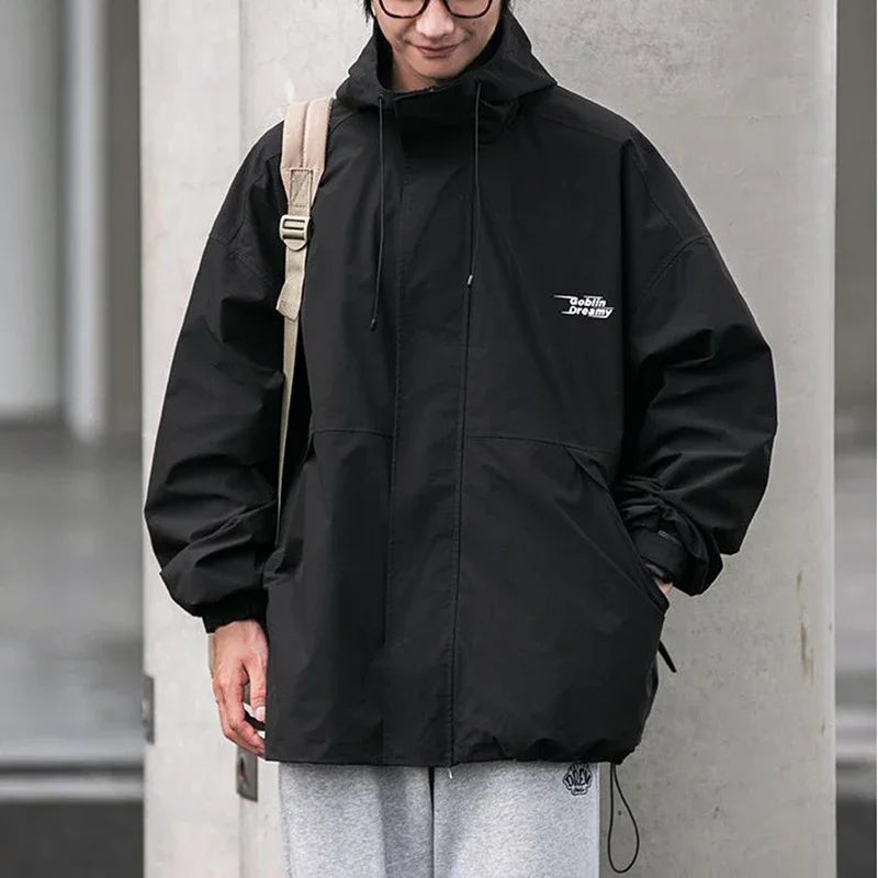 Japanese Style Loose Trendy Waterproof Jacket