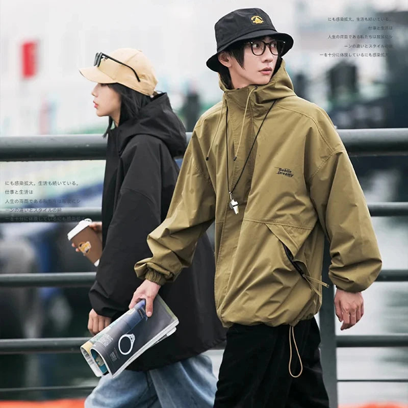 Japanese Style Loose Trendy Waterproof Jacket