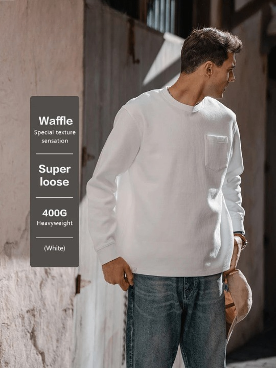 Thick Waffle Long Sleeve T-shirts