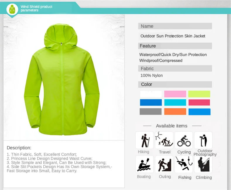 Unisex Waterproof light Jacket