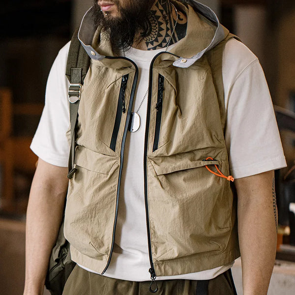 Mens Multi-pocket Hooded