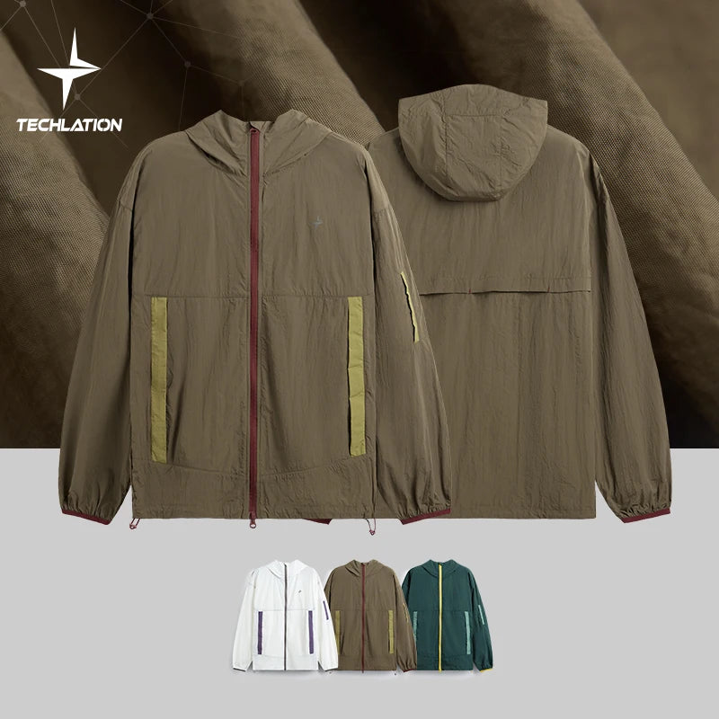 Outdoor Stand-Collar Double Hooded Zipper Jacket