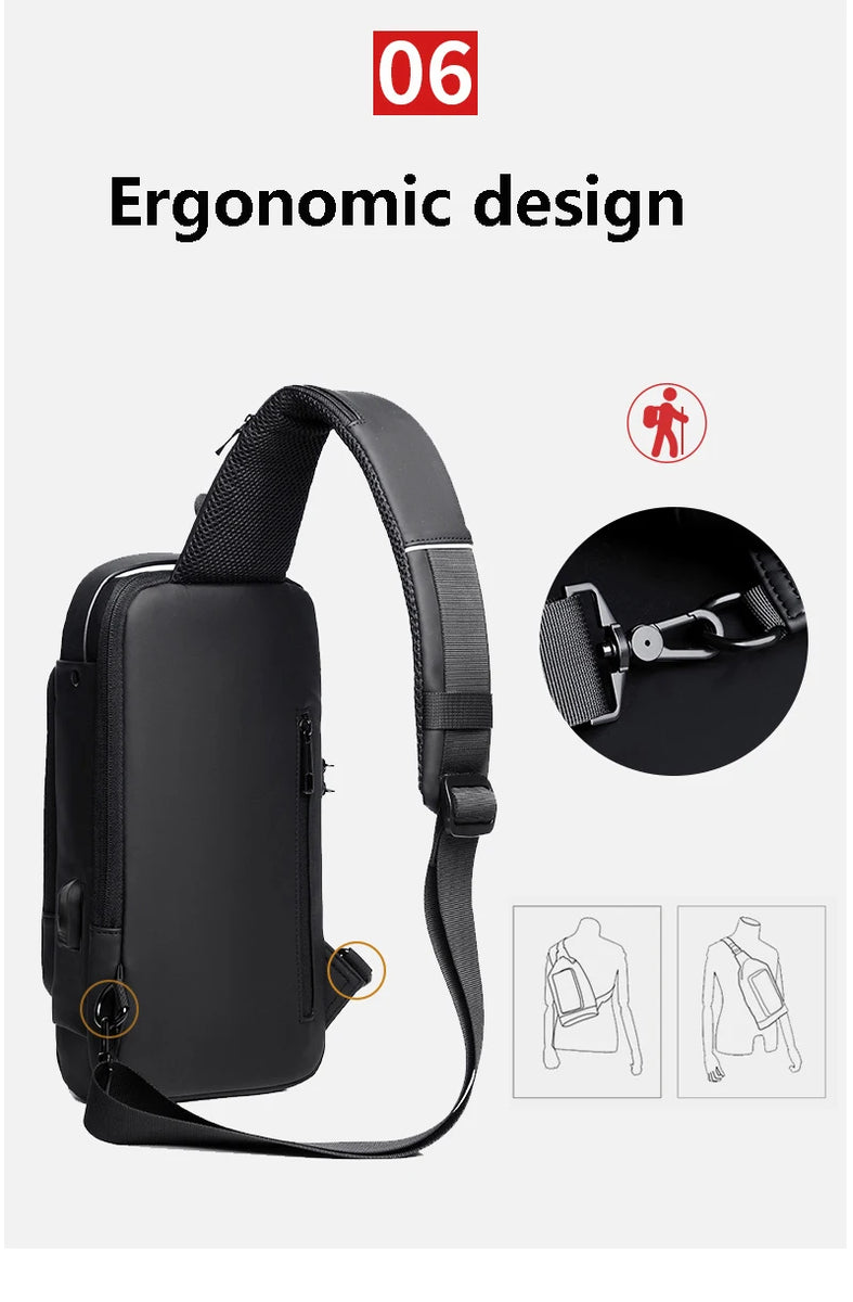 Anti Theft USB Shoulder Bag