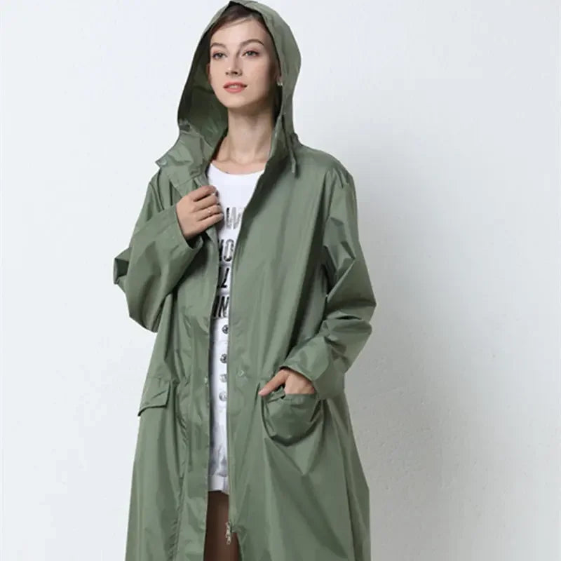 Womans Rain Poncho Waterproof Raincoat